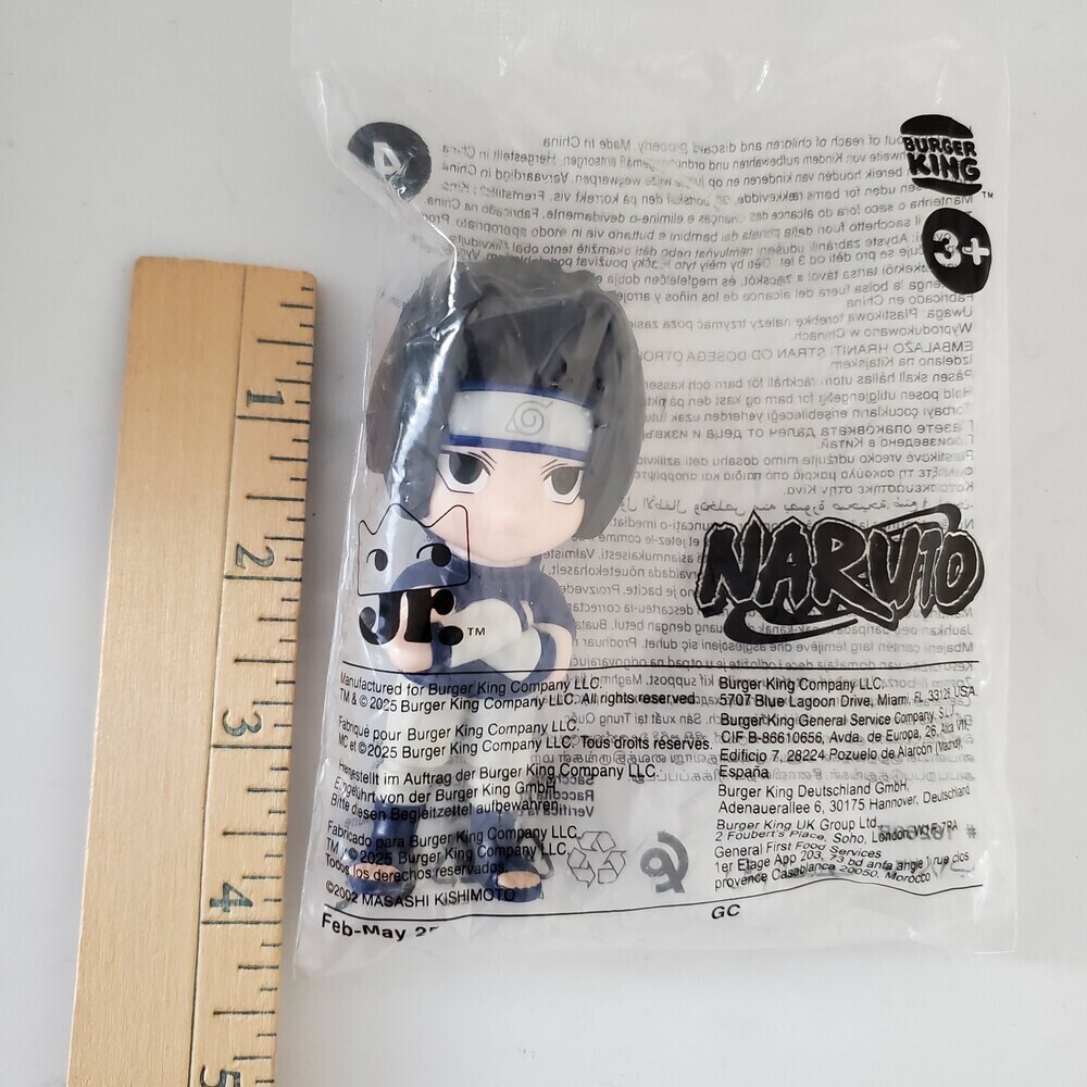 Naruto Sasuke Uchiha Burger King Kids Meal Toy Figure #4 2025 New Sealed Anime